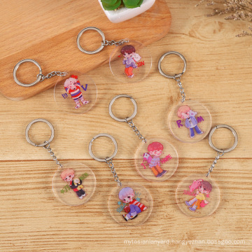 Double-sided transparent pattern cartoon BTS acrylic keychain